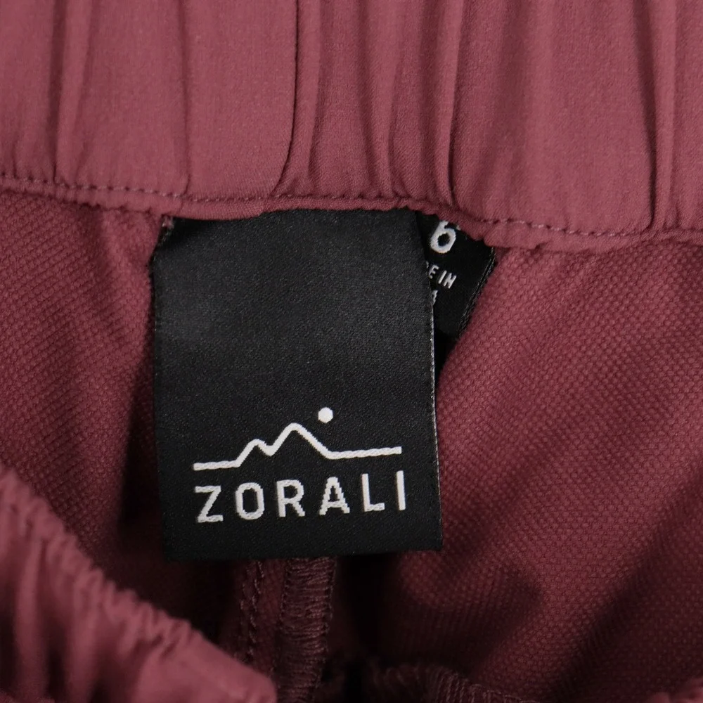 Zorali Women's Dusty Rose Convertible Hiking Pants Zip Off Shorts Size 6 Berry